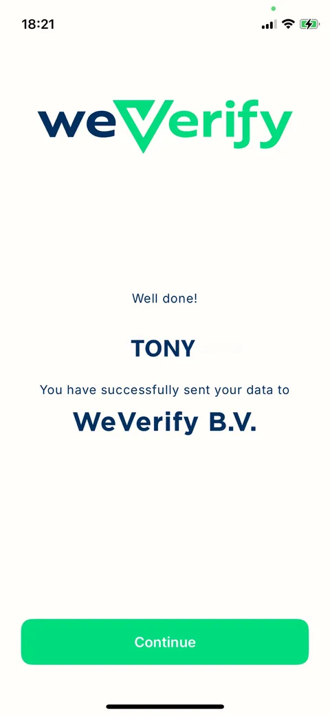 Data sent confirmation